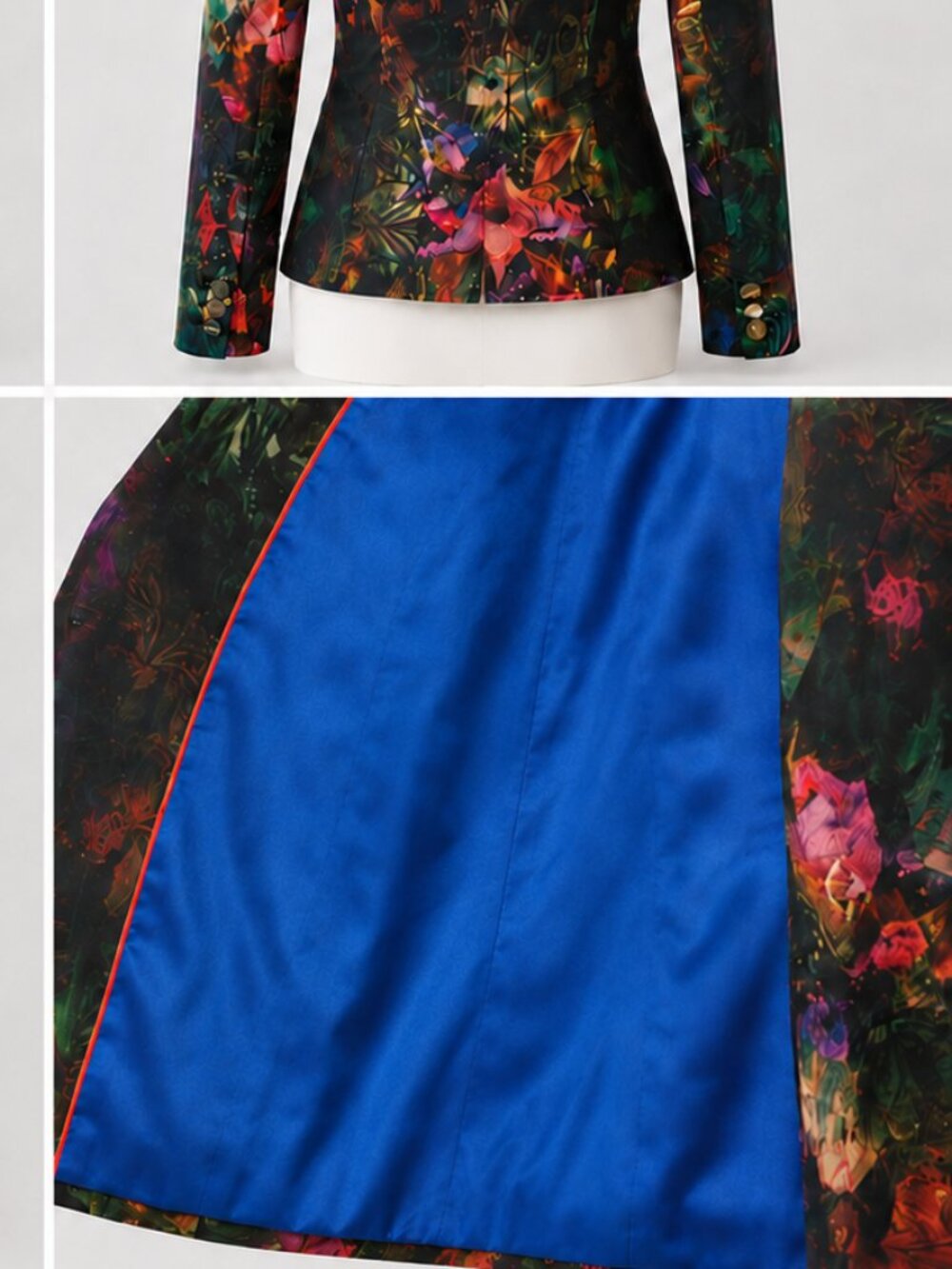 Ted Baker London "Reene" Bejewelled Wing Floral Satin Blazer Jacket- Sz 0 (US 2) - Picture 4 of 8